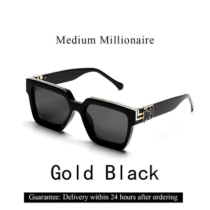 Introducing the Ruiao Retro Black Millionaire Shades, a luxurious and iconic eyewear collection for 2026. These designer square sunglasses, suitable for both men and women, embody a famous brand's commitment to style and sophistication.