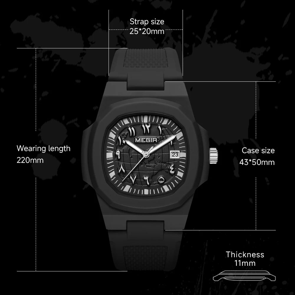 MEGIR New Fashion Men's Watches - Top Brand Luxury Sport Waterproof Simple Watches for Men - Quartz Clock Relogio Masculino