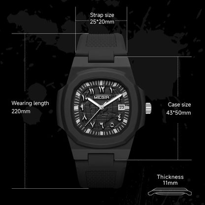 MEGIR New Fashion Men's Watches - Top Brand Luxury Sport Waterproof Simple Watches for Men - Quartz Clock Relogio Masculino