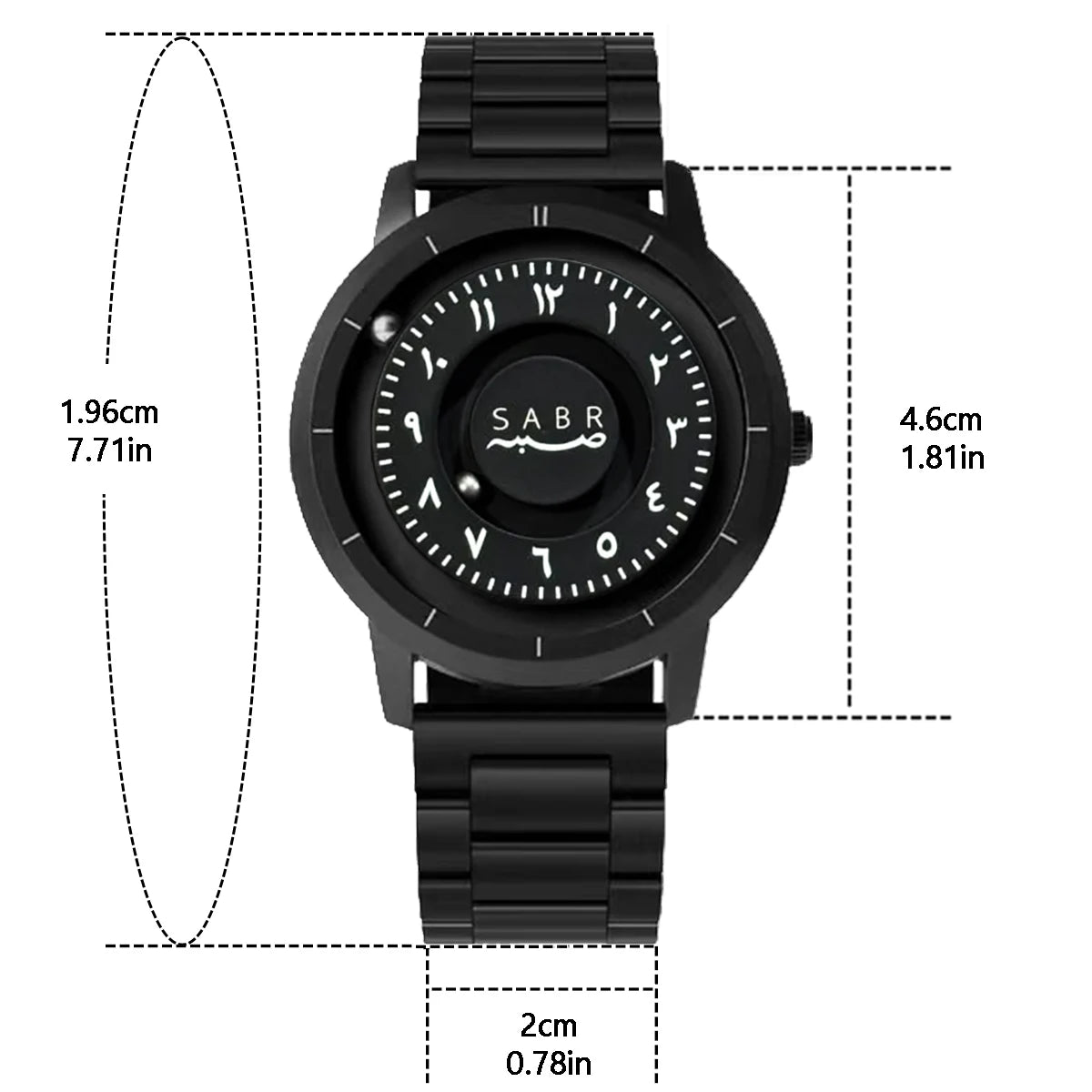 sabr Arabic Numerals Alloy Quartz Watches Men's Magnetic Bead Watches Top Luxury Mirrorless Quartz Watches