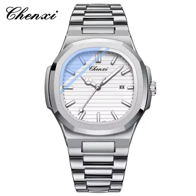 Introducing the CHENXI 8222, a stylish and functional quartz watch designed for couples. This timepiece features water resistance, a luminous night light, and a date display, all encased in a durable stainless steel strap. It's an ideal accessory for both