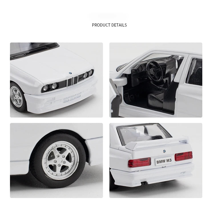 Premium Diecast European Sports Cars Set – BMW M3 E30, Porsche 911 Turbo, Audi Quattro & BMW M4