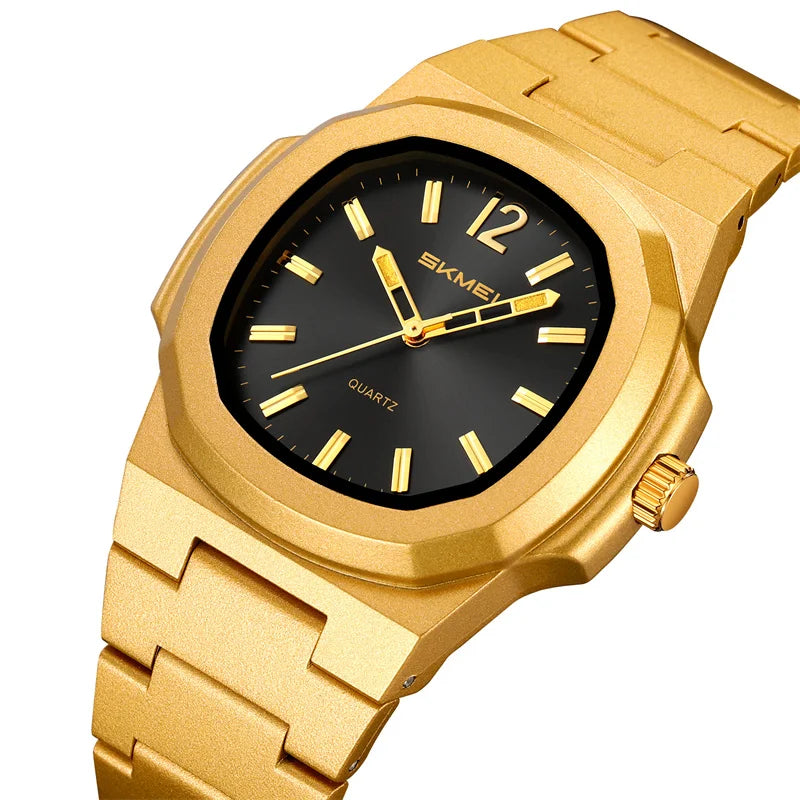 This elegant timepiece offers a sophisticated aesthetic, perfect for any occasion. Its analog display provides a classic and timeless look. Furthermore, the 50M water resistance ensures durability and practicality for everyday wear. The simple yet refined
