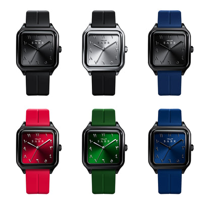 Men's Business Watch Sabr Arabic Numeral Watch, Men's Quartz Wristwatch, 3Atm Waterproof, Silicone Strap, Magnetic Clasp, Alloy Case.