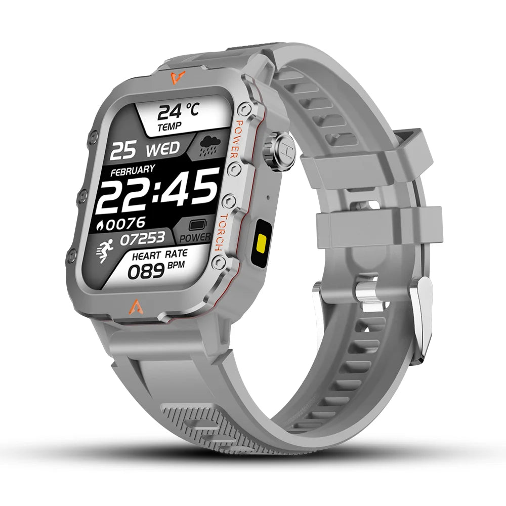 LAXASFIT Men's Sports Smart Watch: 1.71" Screen, Blood Oxygen, Bluetooth Calling, Multi-Sport, LED Flashlight, Outdoor Smart Watch.