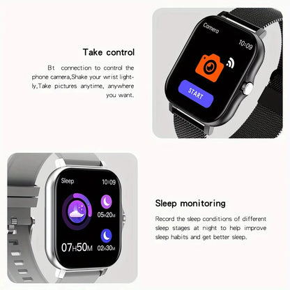 Introducing the LAXASFIT Smart Watch, featuring Bluetooth call functionality, a full touch screen display, heart rate monitoring, and comprehensive sports and fitness tracking. This sophisticated device is an ideal gift for both men and women.