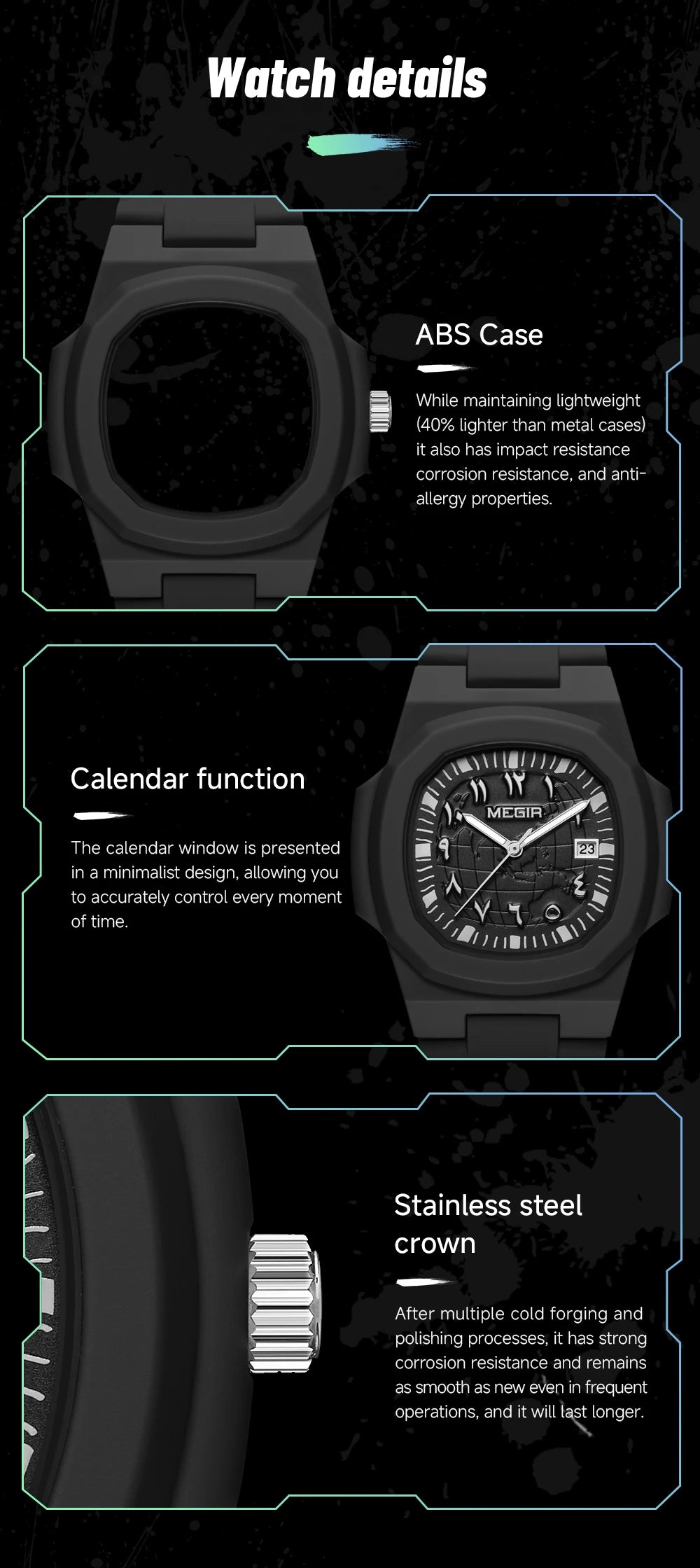 MEGIR New Fashion Men's Watches - Top Brand Luxury Sport Waterproof Simple Watches for Men - Quartz Clock Relogio Masculino