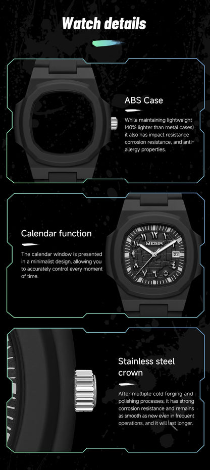 MEGIR New Fashion Men's Watches - Top Brand Luxury Sport Waterproof Simple Watches for Men - Quartz Clock Relogio Masculino