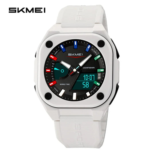 Introducing the SKMEI 2328, a sophisticated electronic timepiece designed for men, featuring luminous display, water resistance, multifunctionality including an alarm clock, and a robust design suitable for outdoor sports activities.