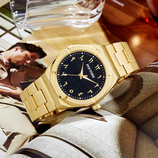 Introducing our latest collection of Arabic-inspired timepieces for men, featuring top-tier brands, luxurious designs, and a versatile aesthetic suitable for both casual and business settings. These waterproof quartz wristwatches offer precision timekeepi