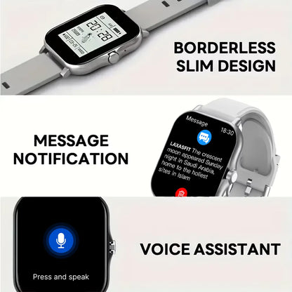 Introducing the LAXASFIT Smart Watch, featuring Bluetooth call functionality, a full touch screen display, heart rate monitoring, and comprehensive sports and fitness tracking. This sophisticated device is an ideal gift for both men and women.