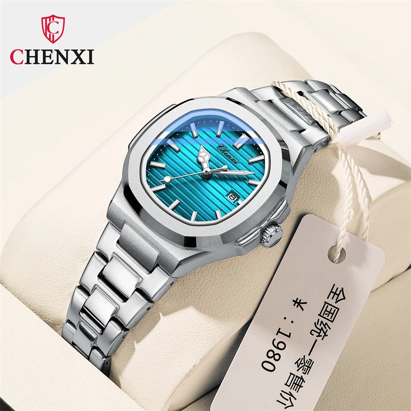 Introducing the CHENXI 8222, a stylish and functional quartz watch designed for couples. This timepiece features water resistance, a luminous night light, and a date display, all encased in a durable stainless steel strap. It's an ideal accessory for both
