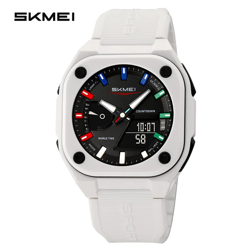 Introducing the SKMEI 2328, a sophisticated electronic timepiece designed for men, featuring luminous display, water resistance, multifunctionality including an alarm clock, and a robust design suitable for outdoor sports activities.