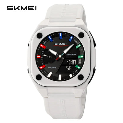 Introducing the SKMEI 2328, a sophisticated electronic timepiece designed for men, featuring luminous display, water resistance, multifunctionality including an alarm clock, and a robust design suitable for outdoor sports activities.