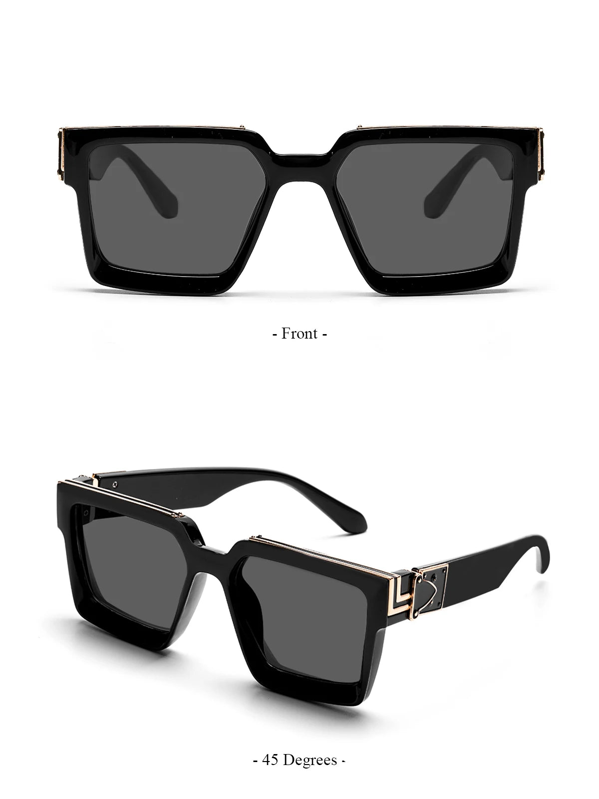 Introducing the Ruiao Retro Black Millionaire Shades, a luxurious and iconic eyewear collection for 2026. These designer square sunglasses, suitable for both men and women, embody a famous brand's commitment to style and sophistication.