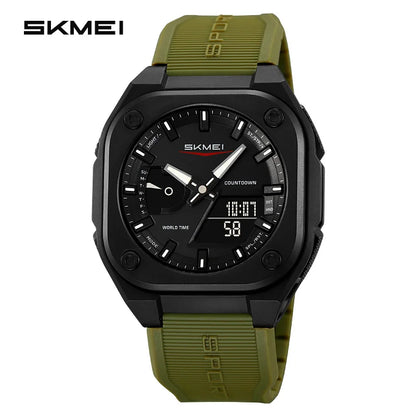 Introducing the SKMEI 2328, a sophisticated electronic timepiece designed for men, featuring luminous display, water resistance, multifunctionality including an alarm clock, and a robust design suitable for outdoor sports activities.