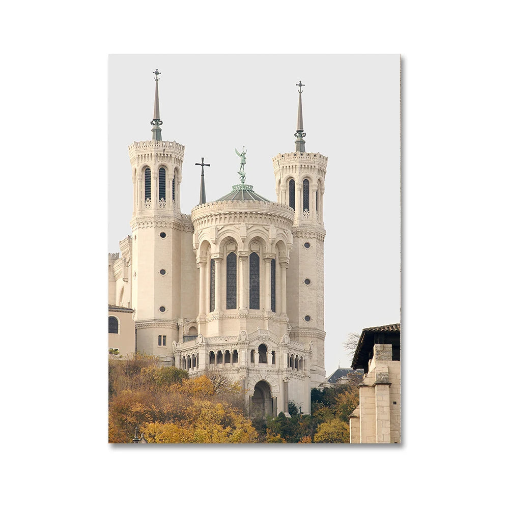 Islamic Beige Landscape Art Poster Prints Mosque Morocco Wall Canvas Painting Bohemia Picture for Living Room Home Decoration