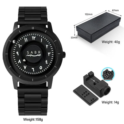 sabr Arabic Numerals Alloy Quartz Watches Men's Magnetic Bead Watches Top Luxury Mirrorless Quartz Watches