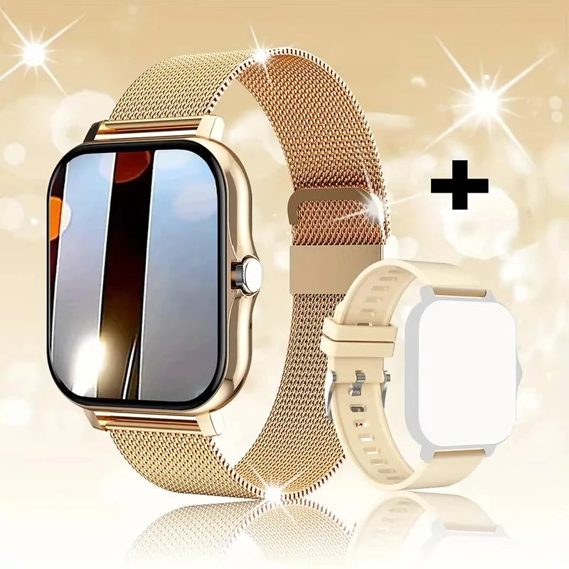 Introducing the LAXASFIT Smart Watch, featuring Bluetooth call functionality, a full touch screen display, heart rate monitoring, and comprehensive sports and fitness tracking. This sophisticated device is an ideal gift for both men and women.